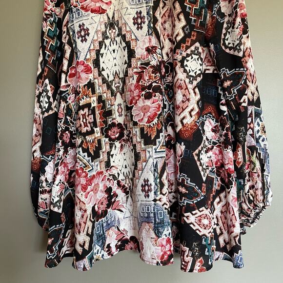 Show Me Your Mumu Jamie Tunic Mini Babydoll Dress Small Girl Tribe Mixed Printn - Picture 16 of 16